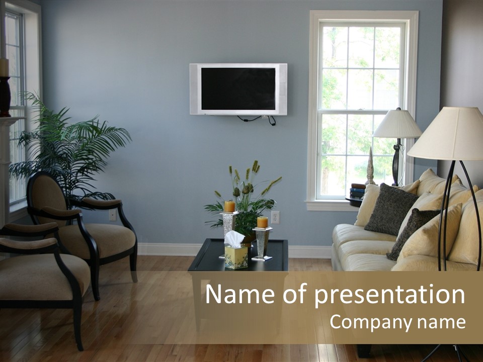 Room Plasma Loft PowerPoint Template