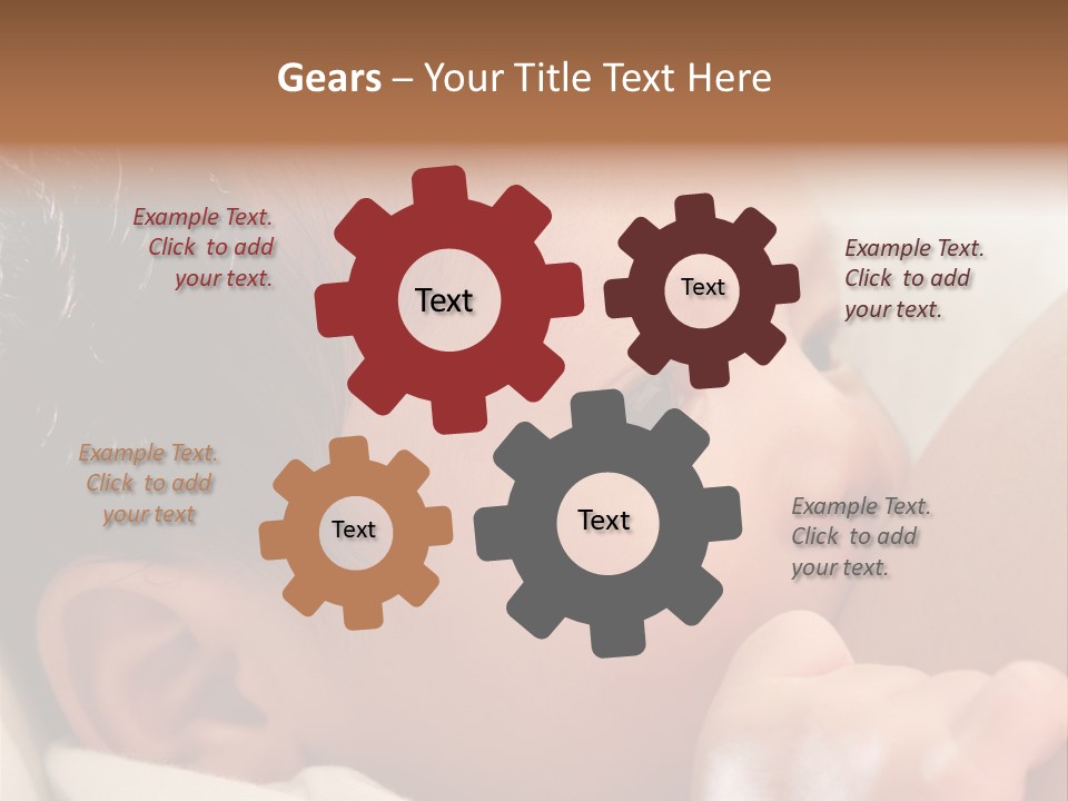 A Baby Is Holding His Hand Up To His Mouth PowerPoint Template