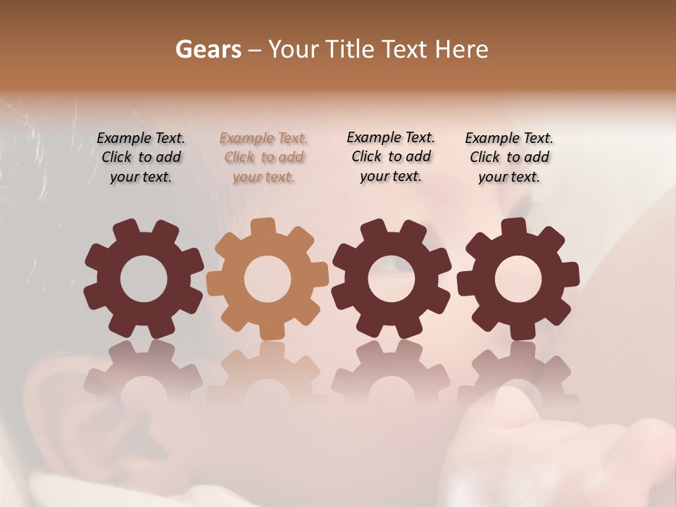 A Baby Is Holding His Hand Up To His Mouth PowerPoint Template