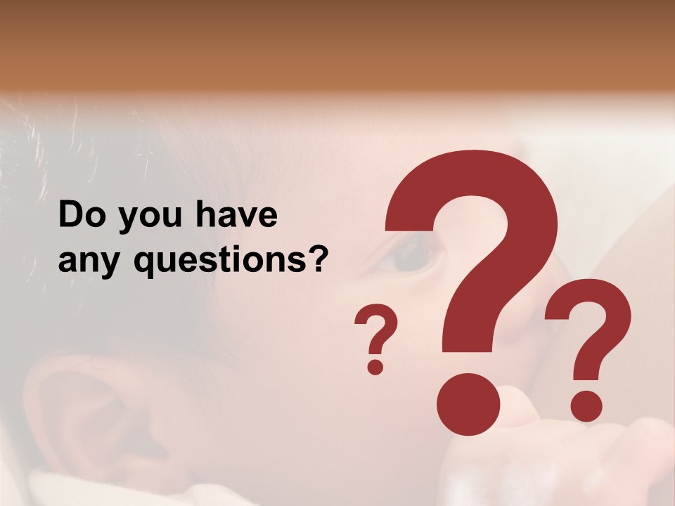 A Baby Is Holding His Hand Up To His Mouth PowerPoint Template