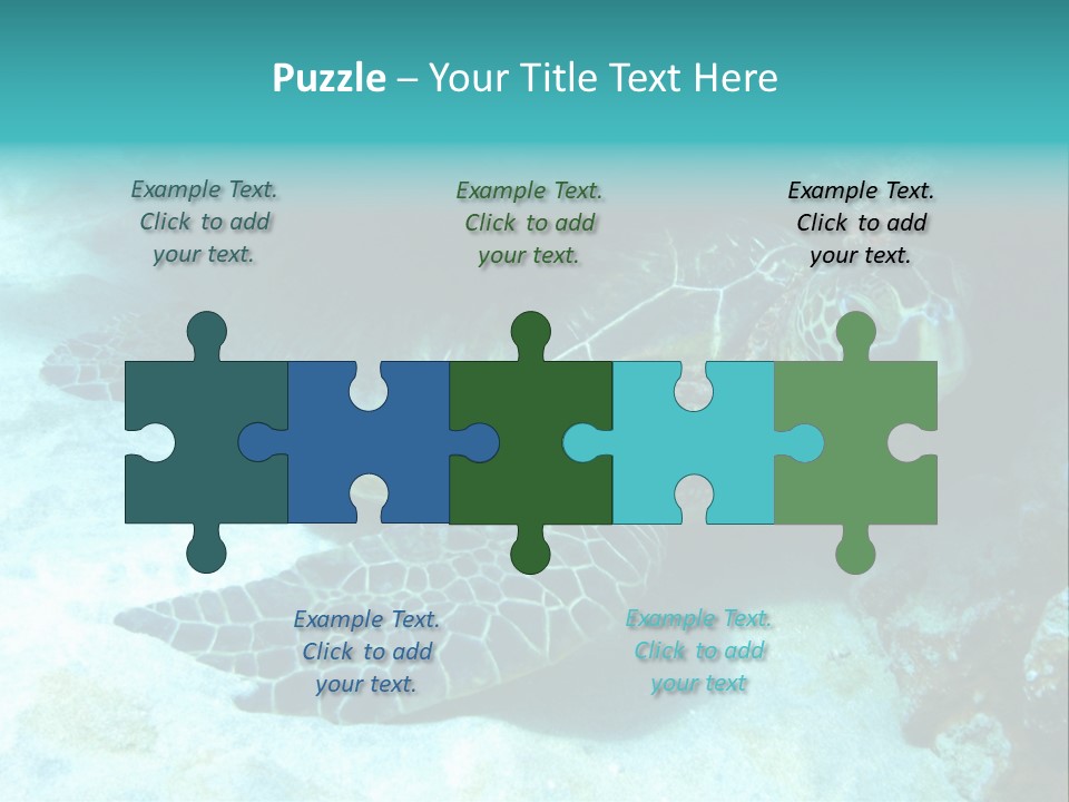 A Turtle Swimming In The Ocean Powerpoint Template PowerPoint Template