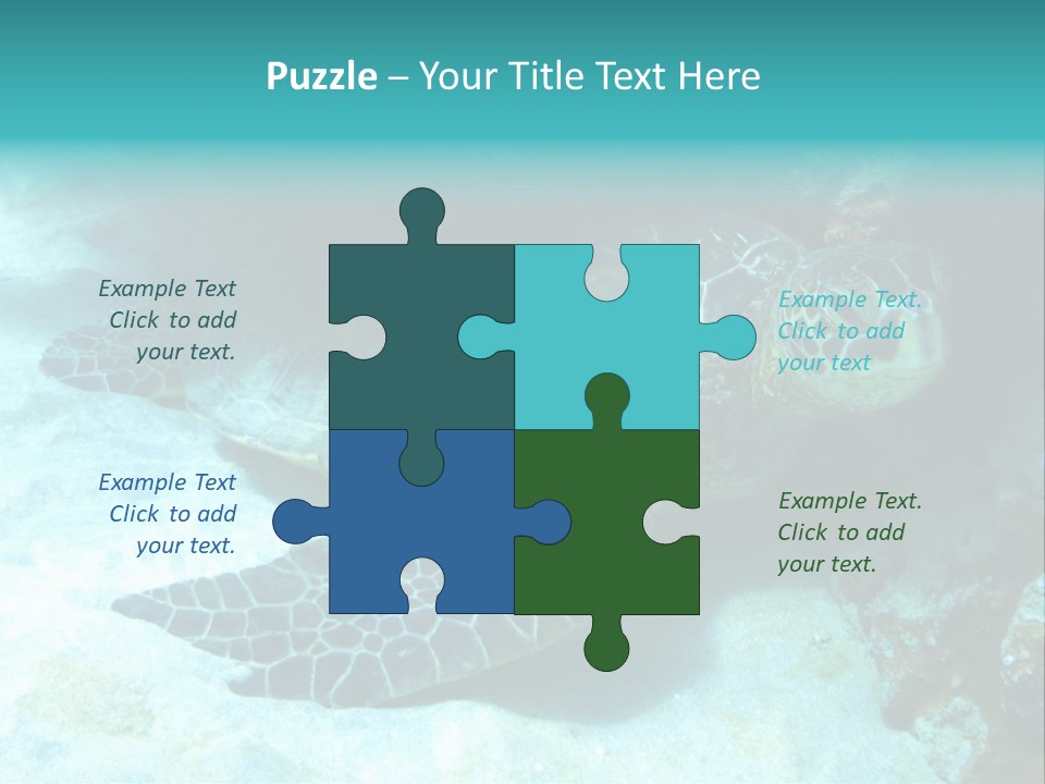 A Turtle Swimming In The Ocean Powerpoint Template PowerPoint Template