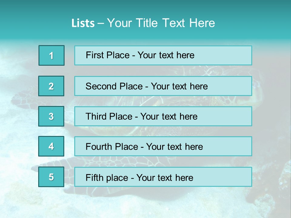 A Turtle Swimming In The Ocean Powerpoint Template PowerPoint Template