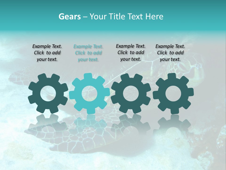 A Turtle Swimming In The Ocean Powerpoint Template PowerPoint Template