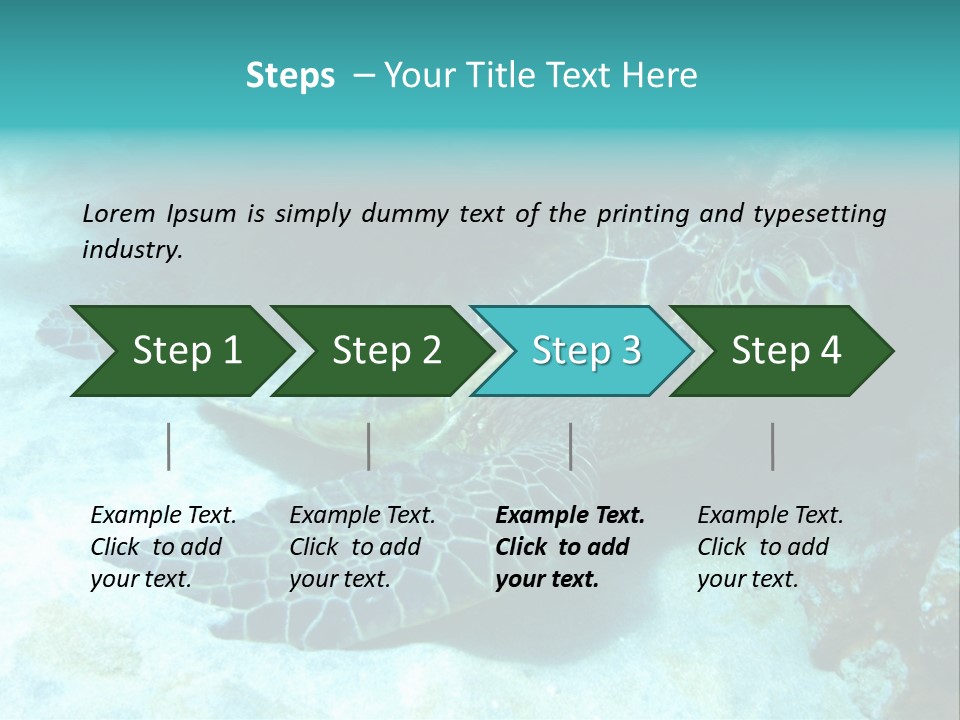 A Turtle Swimming In The Ocean Powerpoint Template PowerPoint Template