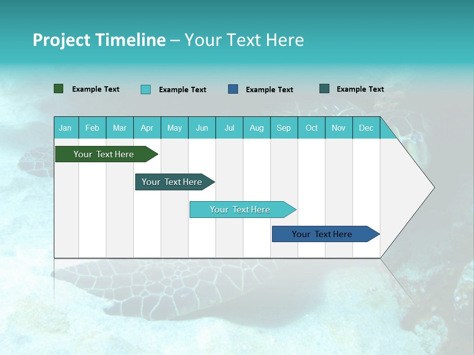 A Turtle Swimming In The Ocean Powerpoint Template PowerPoint Template