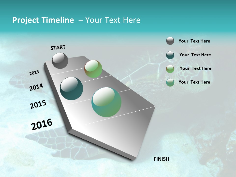 A Turtle Swimming In The Ocean Powerpoint Template PowerPoint Template