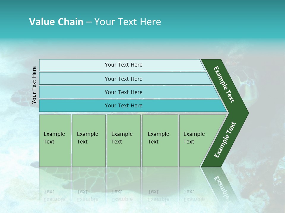 A Turtle Swimming In The Ocean Powerpoint Template PowerPoint Template