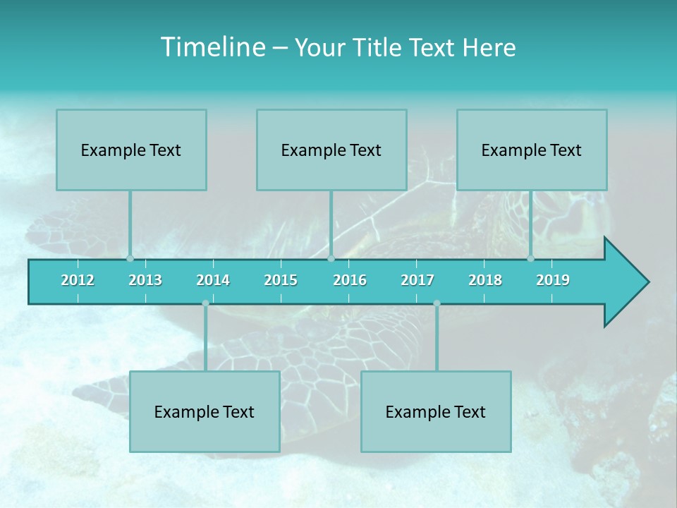 A Turtle Swimming In The Ocean Powerpoint Template PowerPoint Template