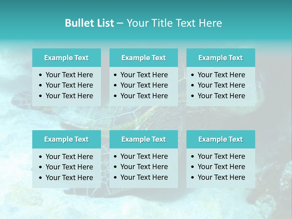 A Turtle Swimming In The Ocean Powerpoint Template PowerPoint Template