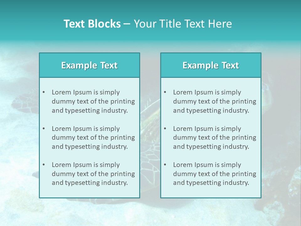 A Turtle Swimming In The Ocean Powerpoint Template PowerPoint Template