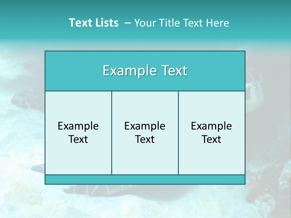 A Turtle Swimming In The Ocean Powerpoint Template PowerPoint Template