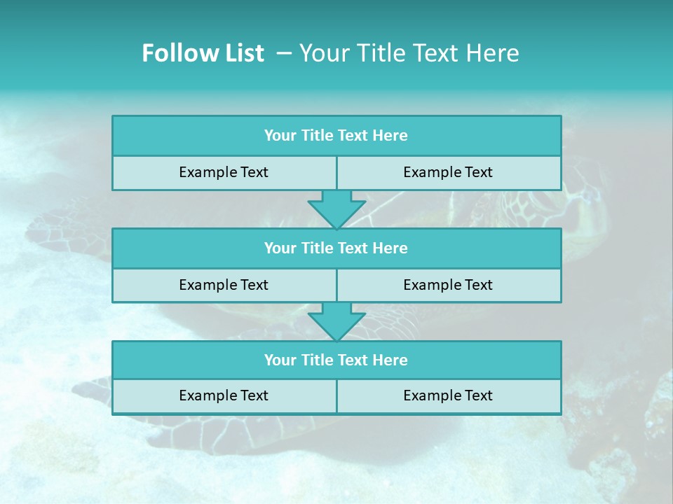 A Turtle Swimming In The Ocean Powerpoint Template PowerPoint Template