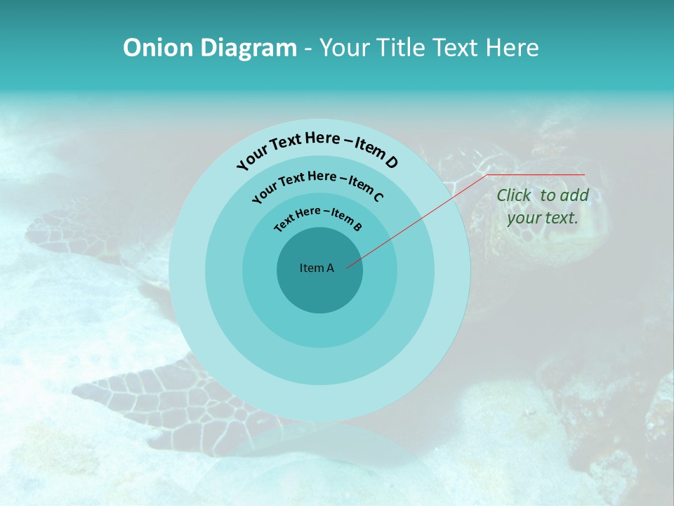 A Turtle Swimming In The Ocean Powerpoint Template PowerPoint Template