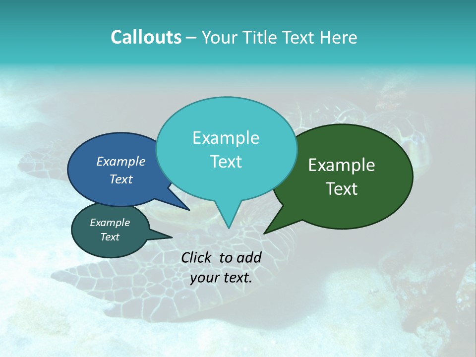 A Turtle Swimming In The Ocean Powerpoint Template PowerPoint Template