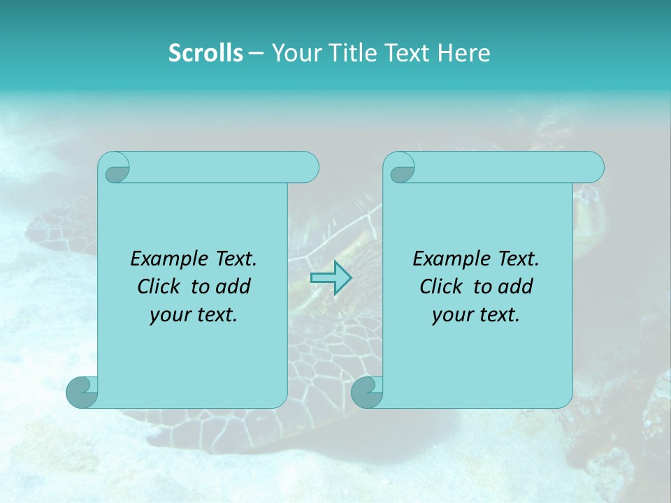 A Turtle Swimming In The Ocean Powerpoint Template PowerPoint Template