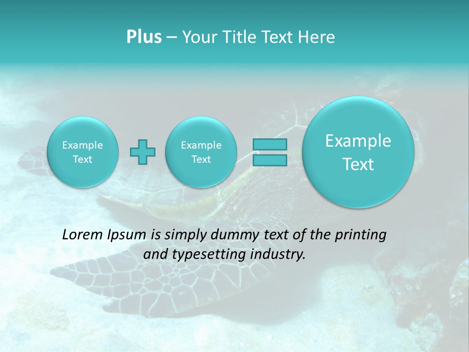 A Turtle Swimming In The Ocean Powerpoint Template PowerPoint Template