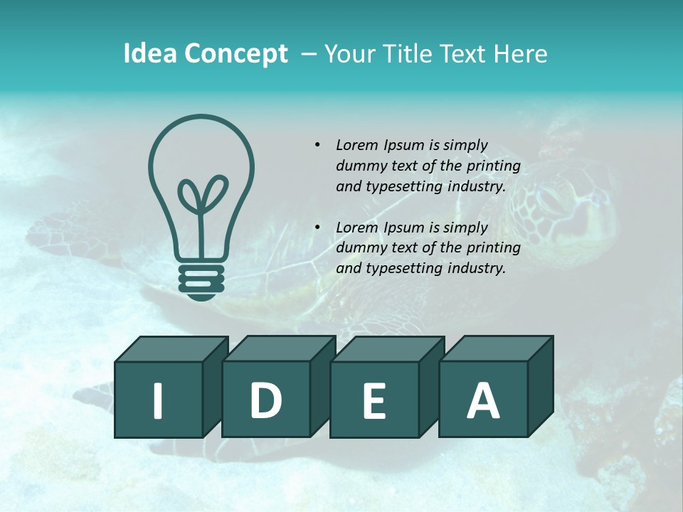 A Turtle Swimming In The Ocean Powerpoint Template PowerPoint Template