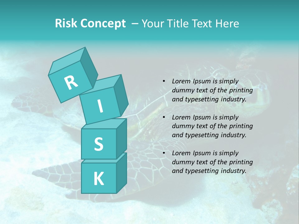 A Turtle Swimming In The Ocean Powerpoint Template PowerPoint Template