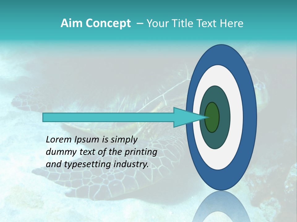 A Turtle Swimming In The Ocean Powerpoint Template PowerPoint Template