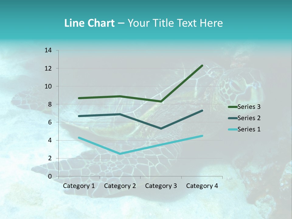 A Turtle Swimming In The Ocean Powerpoint Template PowerPoint Template