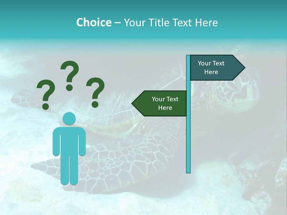 A Turtle Swimming In The Ocean Powerpoint Template PowerPoint Template