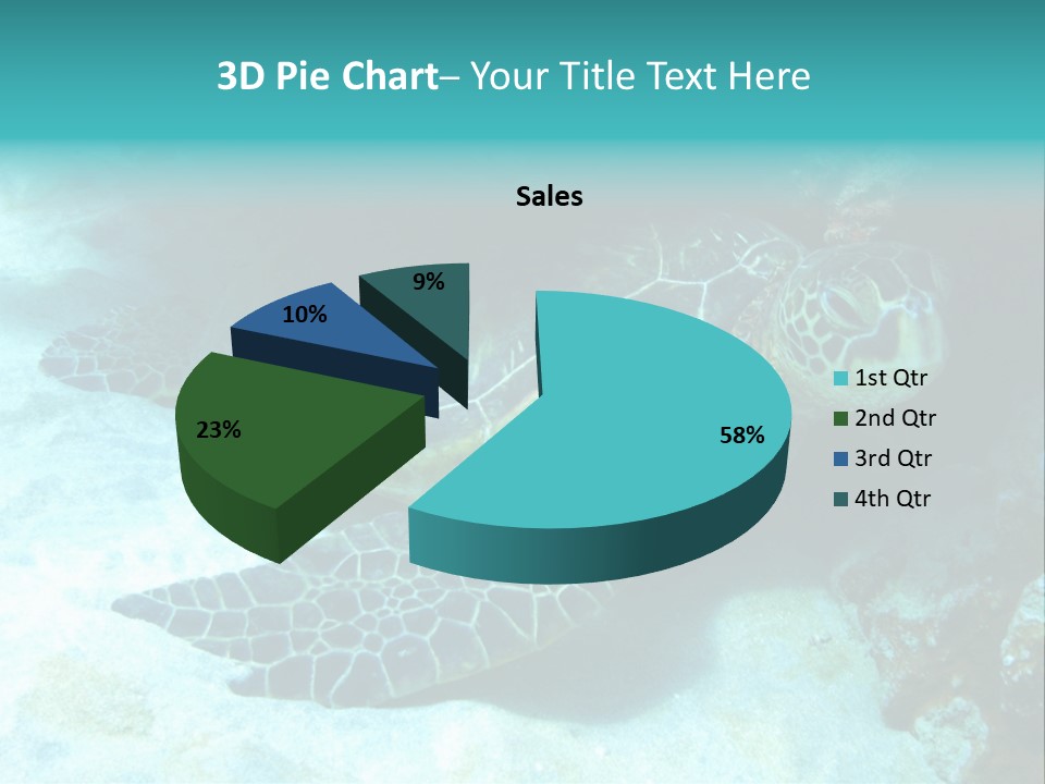 A Turtle Swimming In The Ocean Powerpoint Template PowerPoint Template