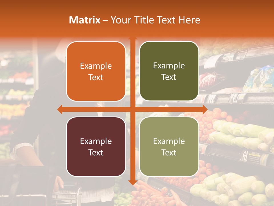 A Woman Standing In Front Of A Display Of Vegetables PowerPoint Template