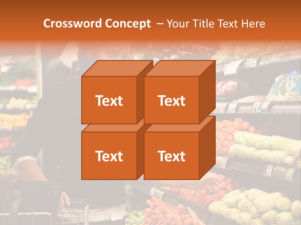 A Woman Standing In Front Of A Display Of Vegetables PowerPoint Template