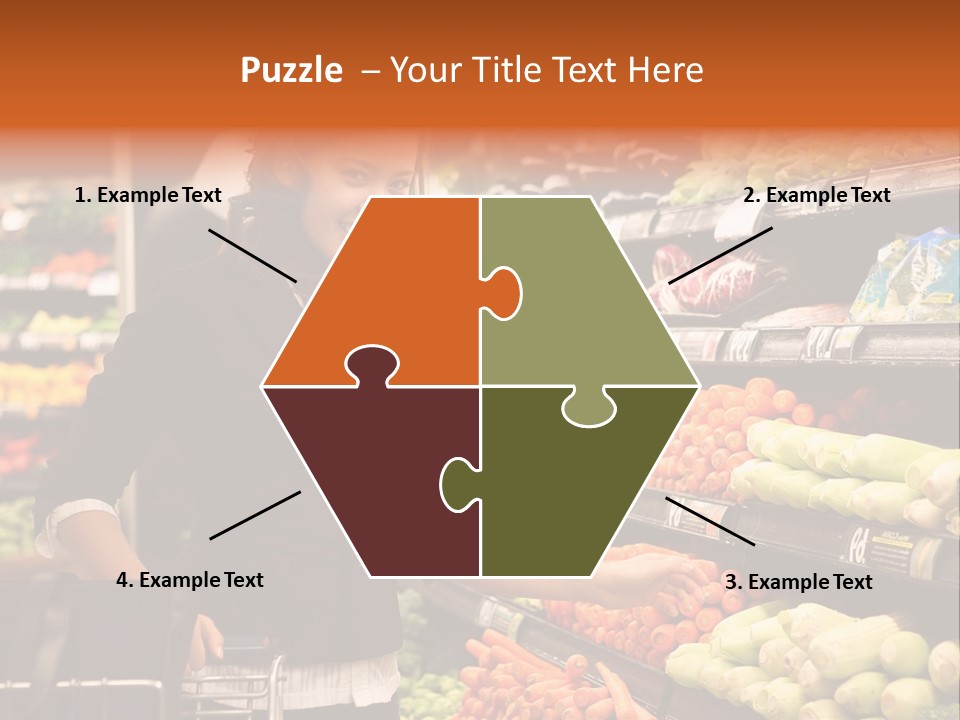 A Woman Standing In Front Of A Display Of Vegetables PowerPoint Template