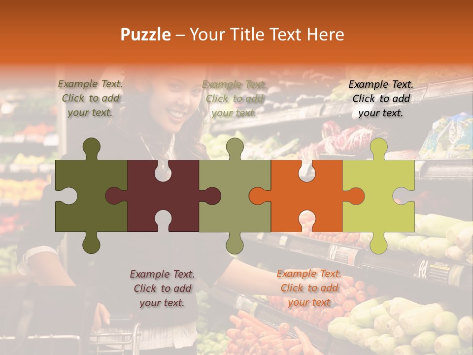 A Woman Standing In Front Of A Display Of Vegetables PowerPoint Template