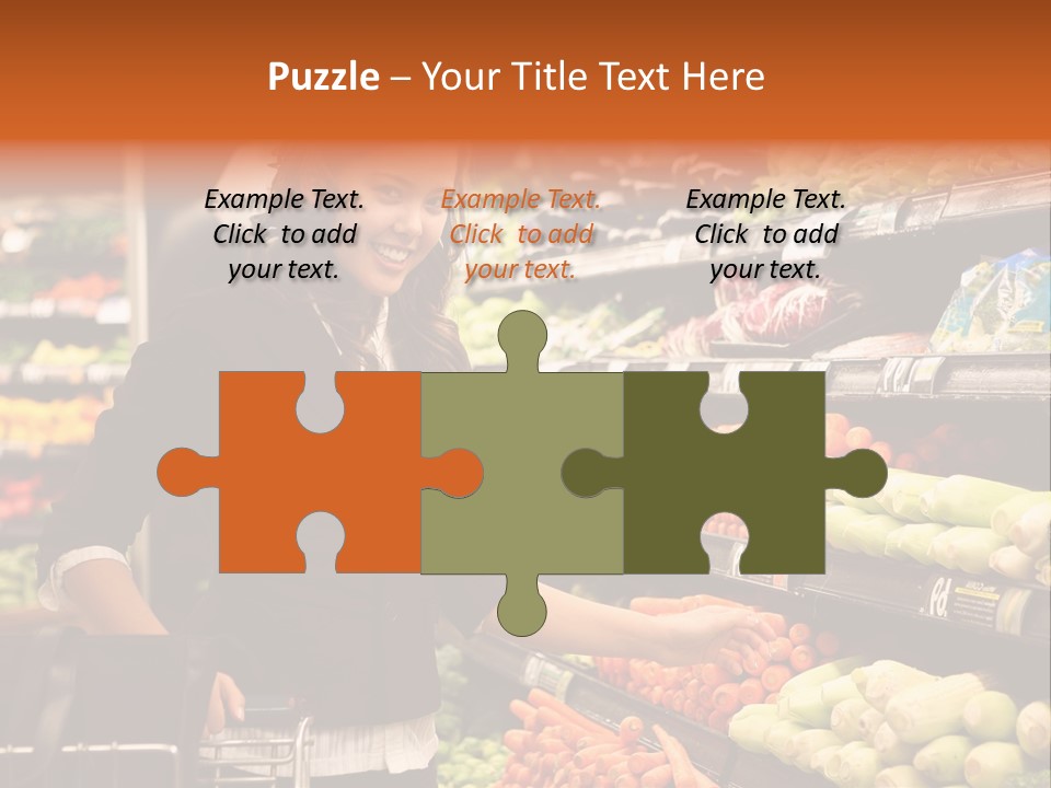 A Woman Standing In Front Of A Display Of Vegetables PowerPoint Template