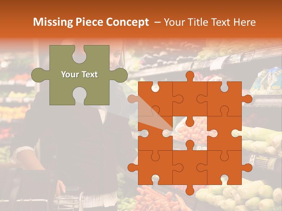 A Woman Standing In Front Of A Display Of Vegetables PowerPoint Template