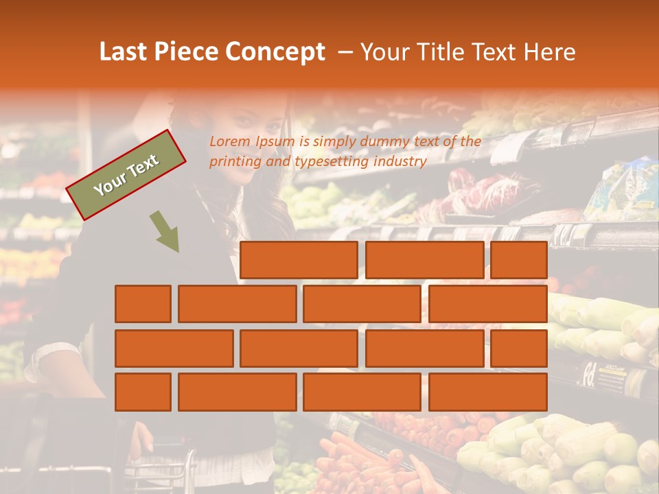 A Woman Standing In Front Of A Display Of Vegetables PowerPoint Template