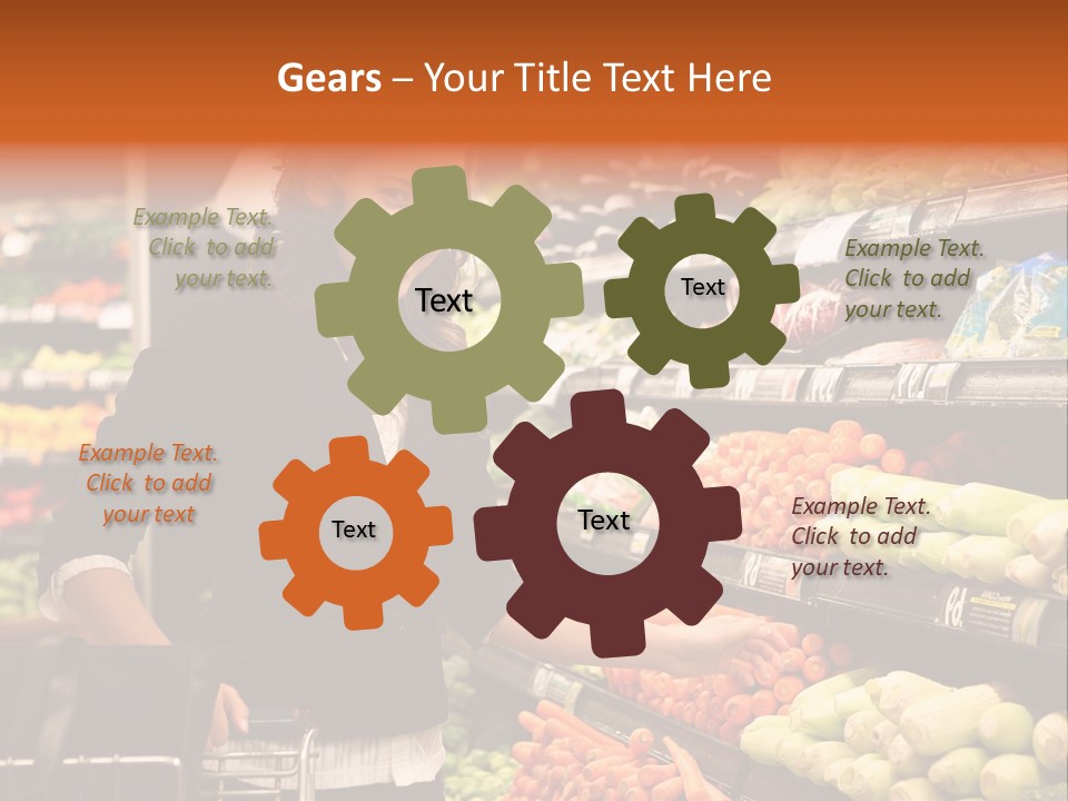 A Woman Standing In Front Of A Display Of Vegetables PowerPoint Template