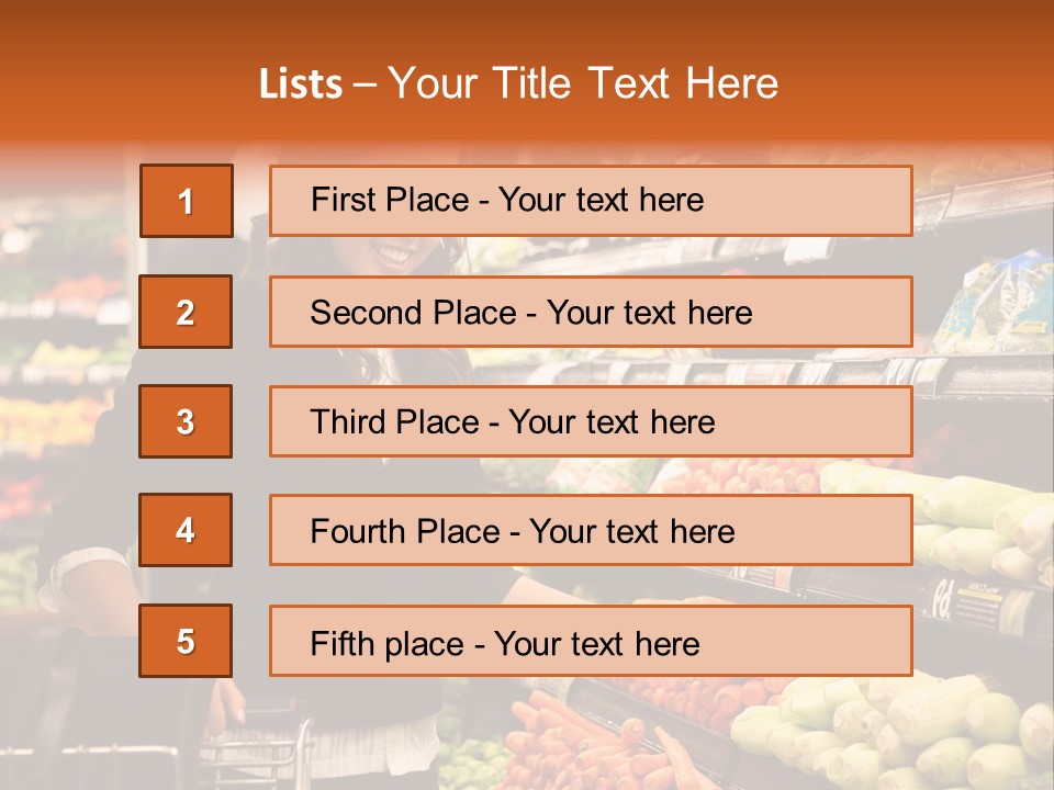 A Woman Standing In Front Of A Display Of Vegetables PowerPoint Template