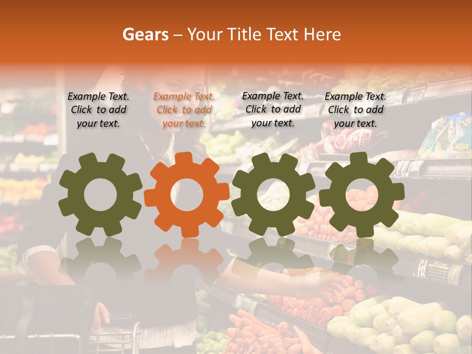 A Woman Standing In Front Of A Display Of Vegetables PowerPoint Template