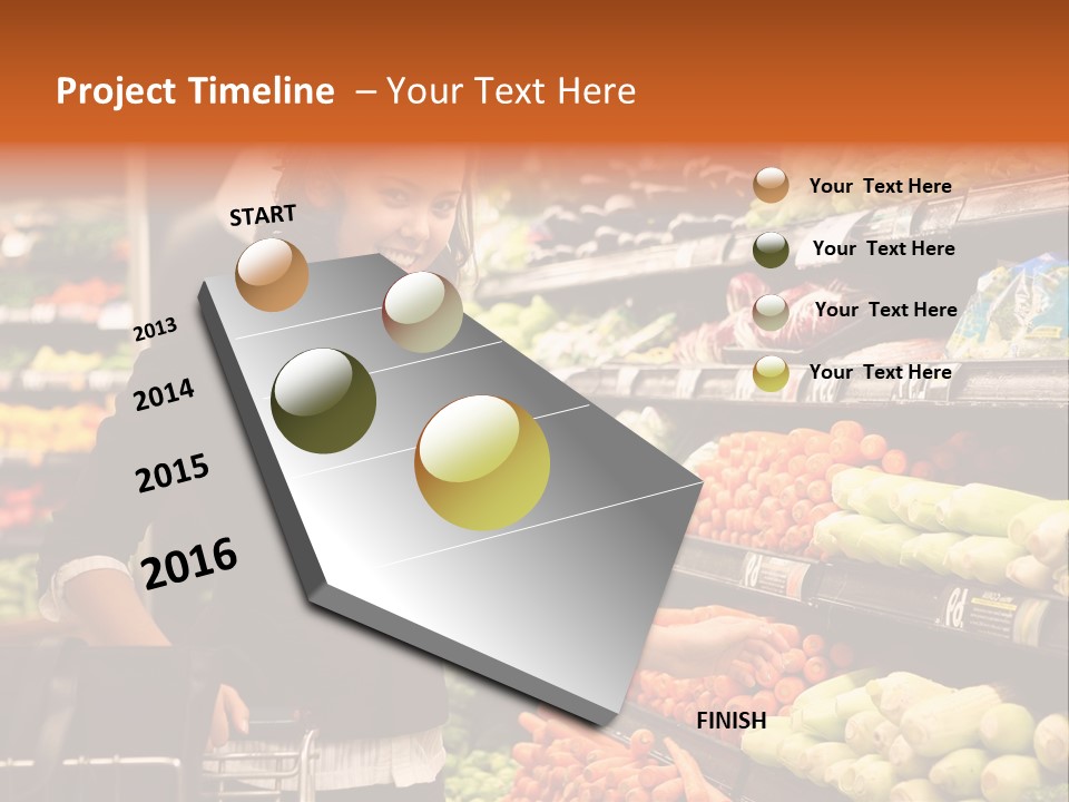 A Woman Standing In Front Of A Display Of Vegetables PowerPoint Template