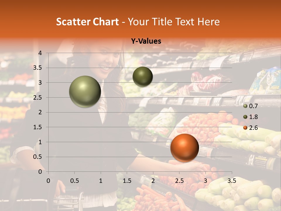 A Woman Standing In Front Of A Display Of Vegetables PowerPoint Template