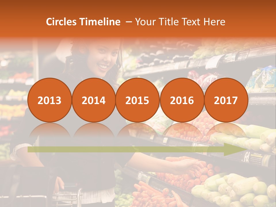 A Woman Standing In Front Of A Display Of Vegetables PowerPoint Template