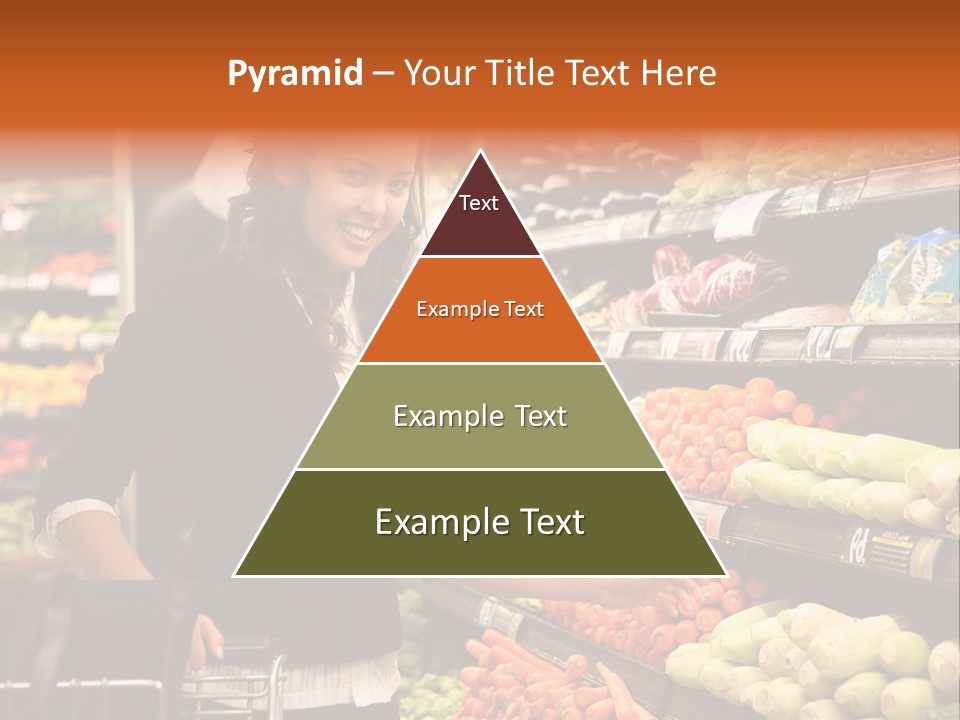 A Woman Standing In Front Of A Display Of Vegetables PowerPoint Template