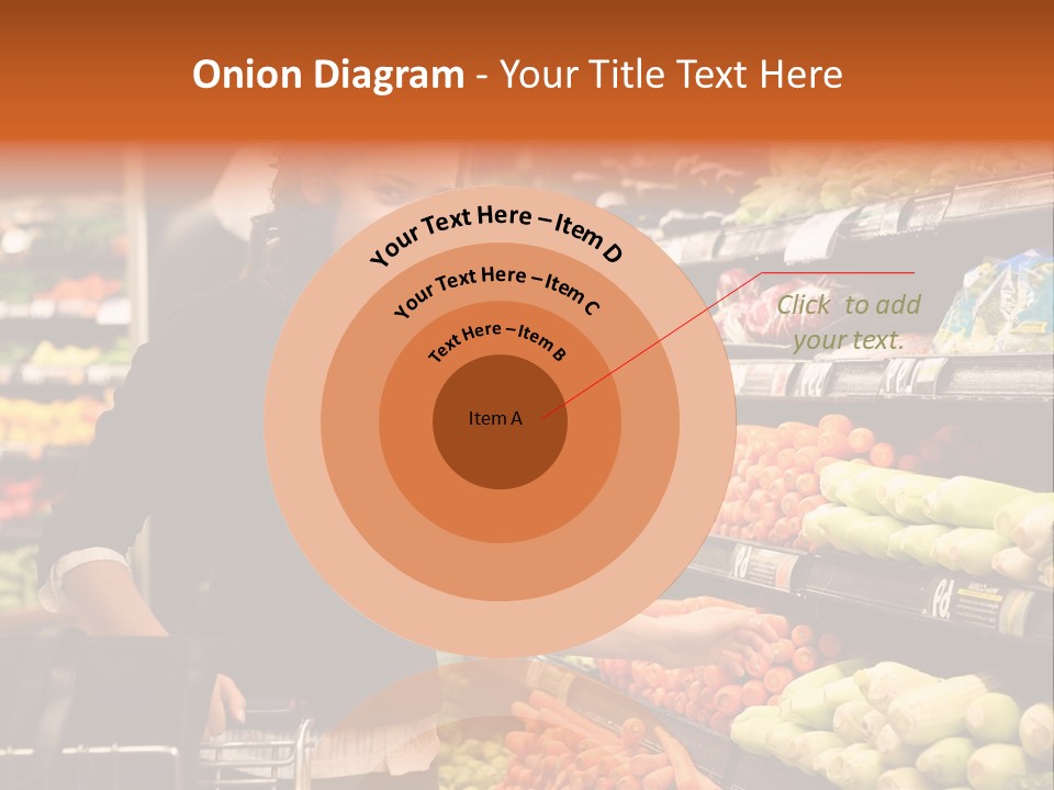 A Woman Standing In Front Of A Display Of Vegetables PowerPoint Template