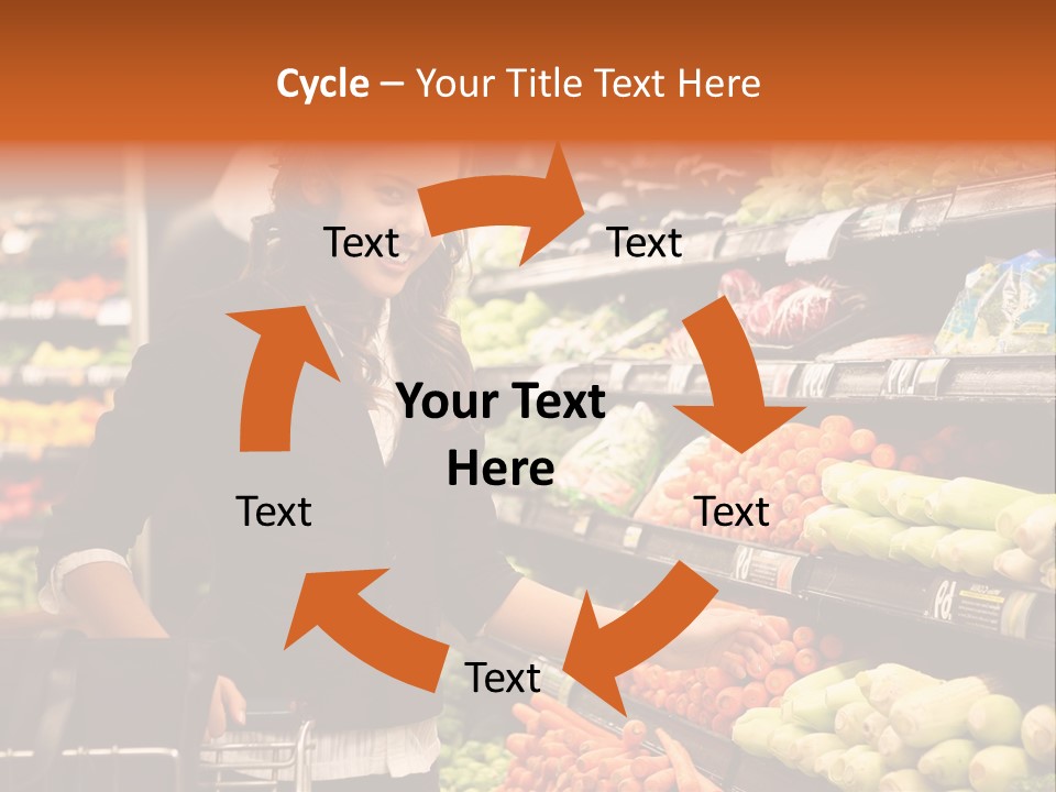 A Woman Standing In Front Of A Display Of Vegetables PowerPoint Template