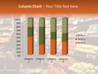 A Woman Standing In Front Of A Display Of Vegetables PowerPoint Template