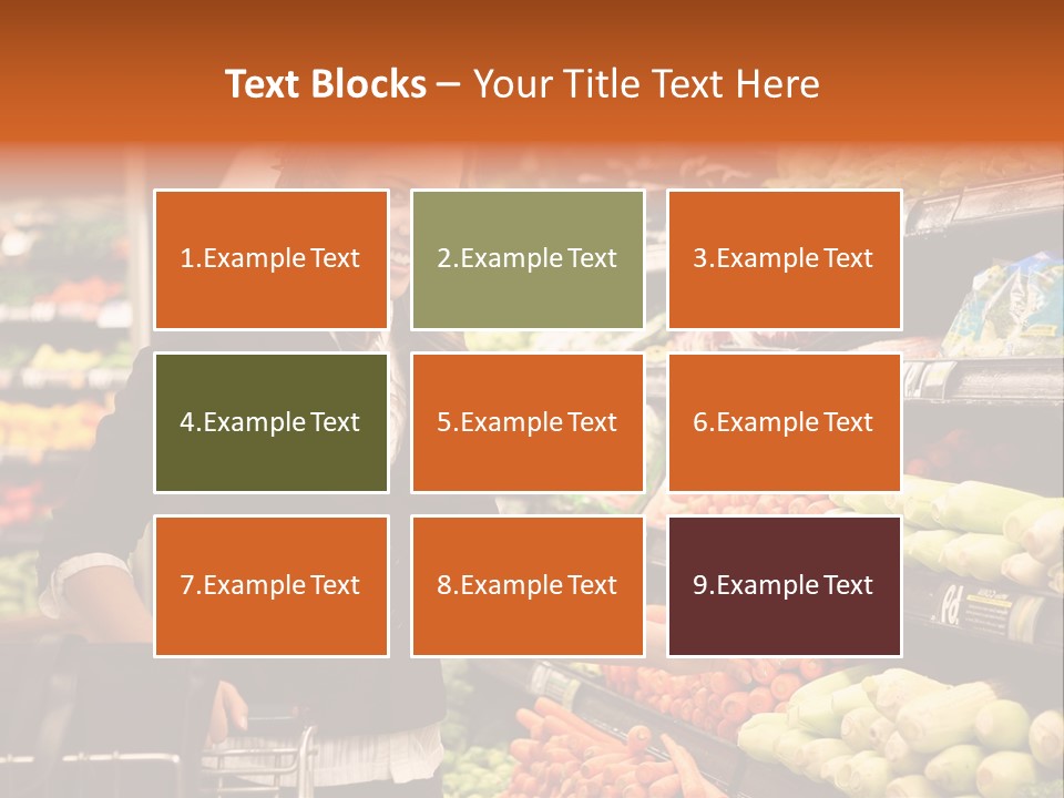 A Woman Standing In Front Of A Display Of Vegetables PowerPoint Template