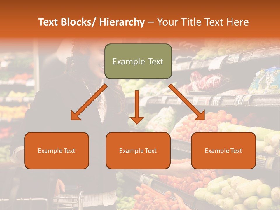 A Woman Standing In Front Of A Display Of Vegetables PowerPoint Template