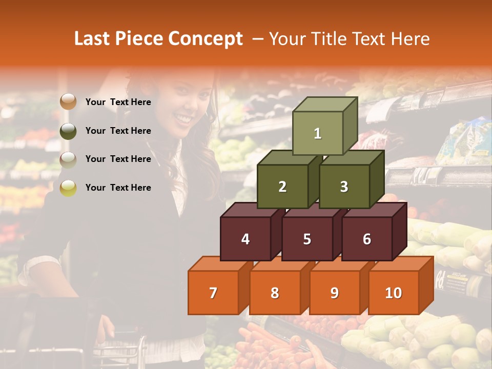 A Woman Standing In Front Of A Display Of Vegetables PowerPoint Template