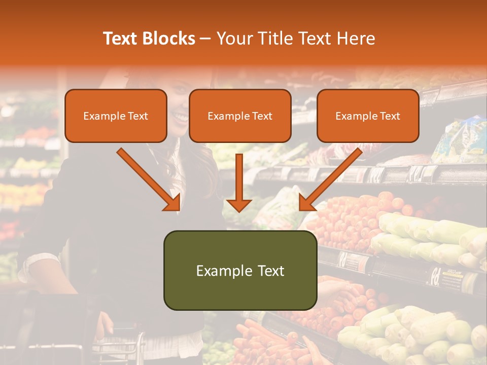 A Woman Standing In Front Of A Display Of Vegetables PowerPoint Template