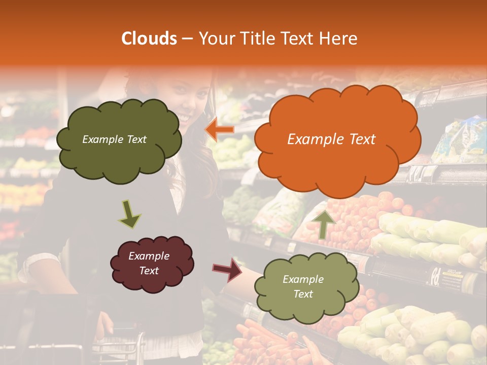 A Woman Standing In Front Of A Display Of Vegetables PowerPoint Template