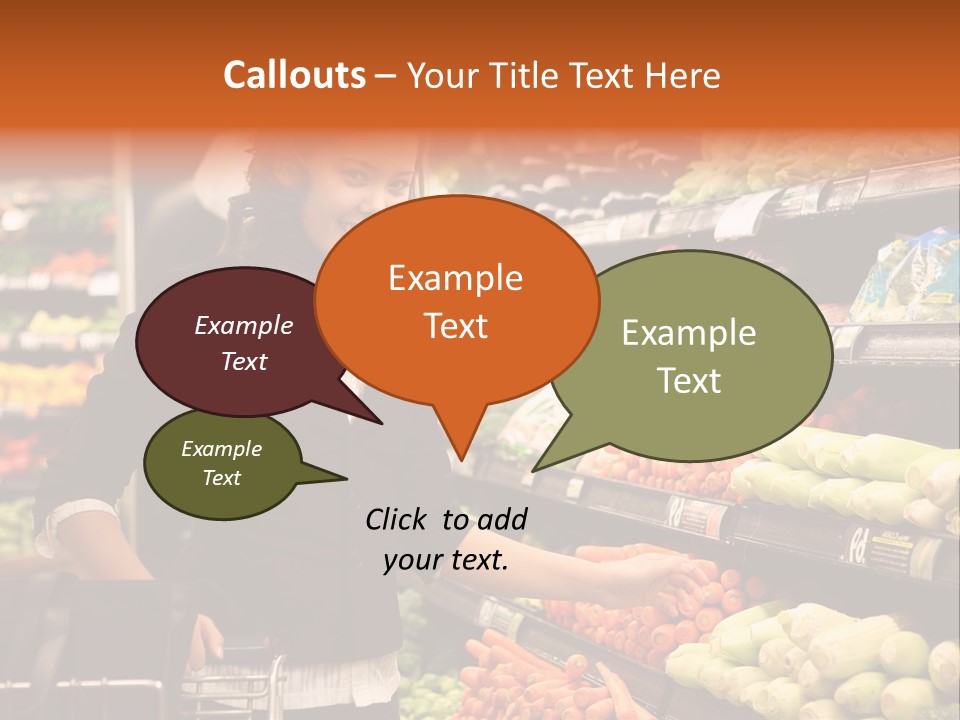 A Woman Standing In Front Of A Display Of Vegetables PowerPoint Template